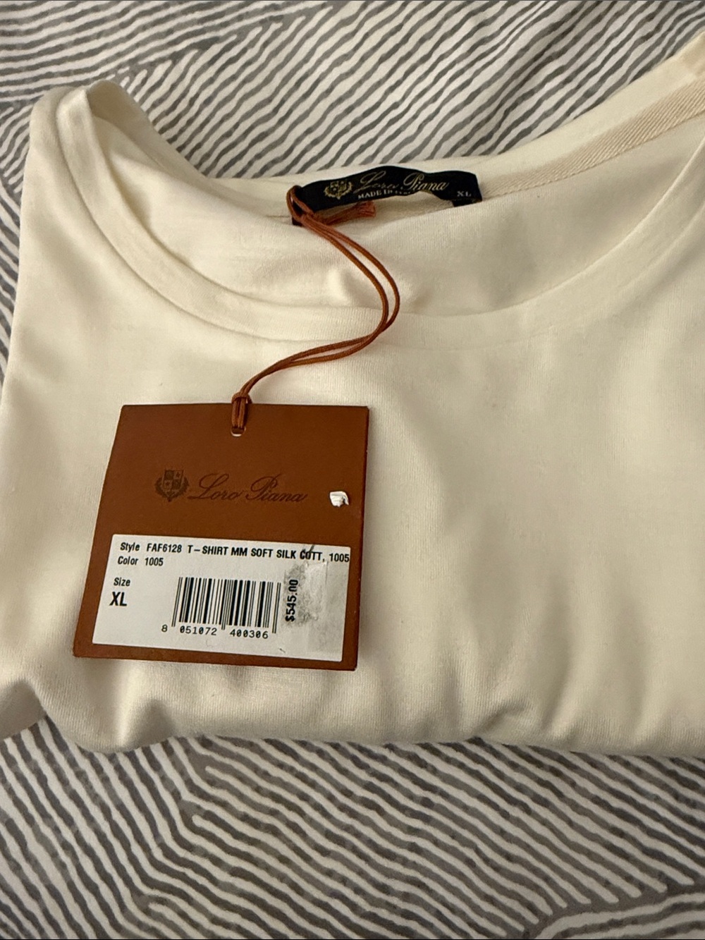 Loro Piana Soft Silk & Cotton T-Shirt in Ivory Cream